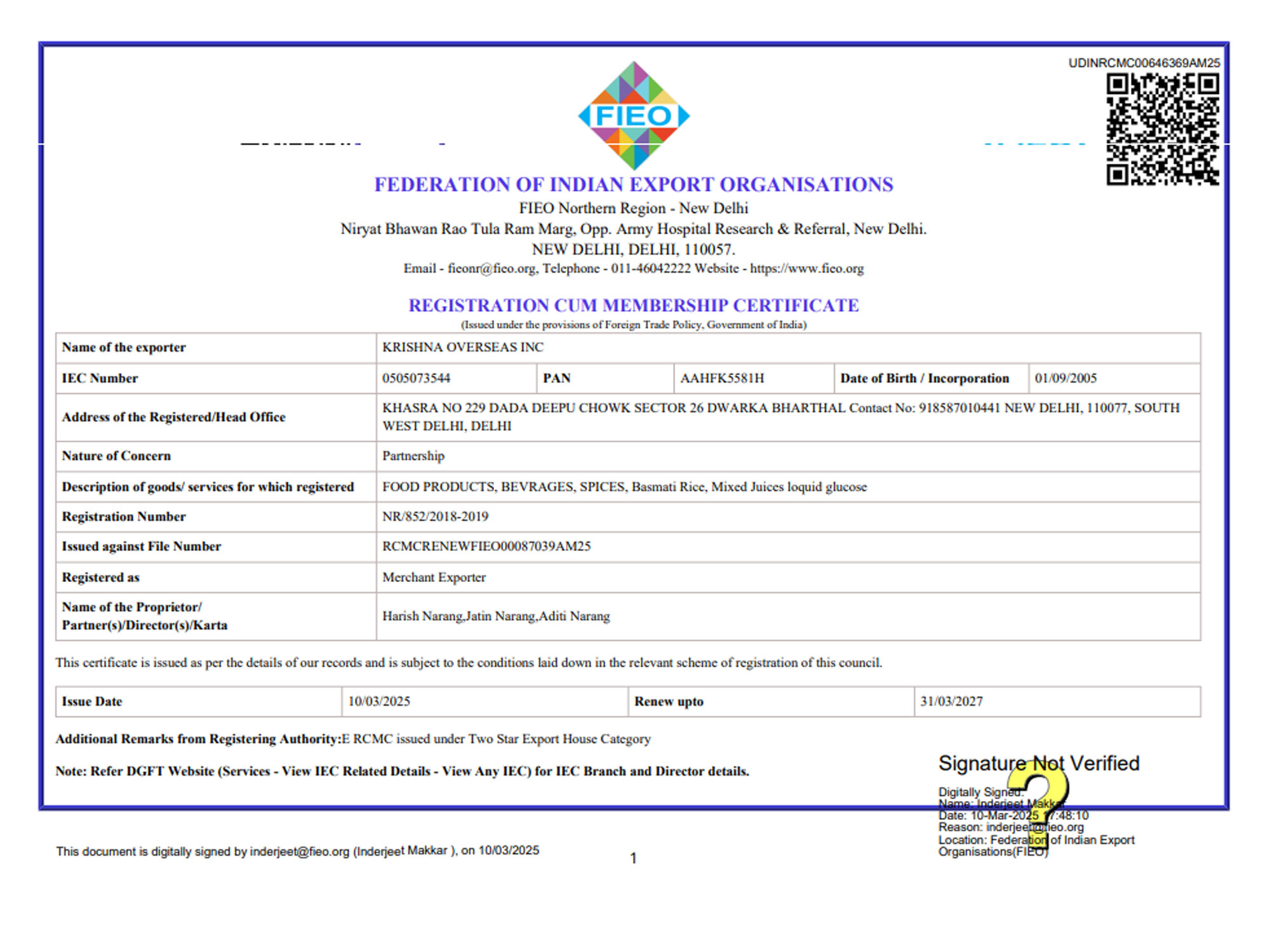 Certificate